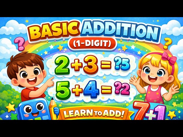 Learn Addition 1 Digit, Simple Math for Beginners