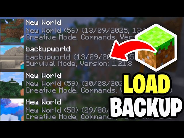 How To Load Backup World Minecraft! - Tutorial
