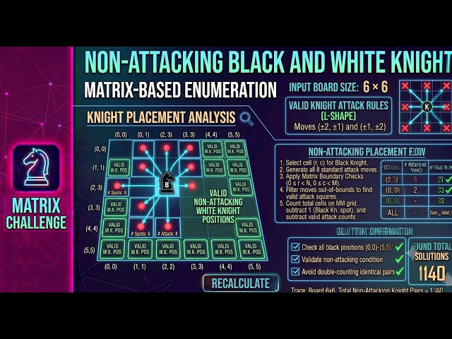 Can You Place 2 Knights Without Them Attacking? (Non Attacking Black and White Knight)