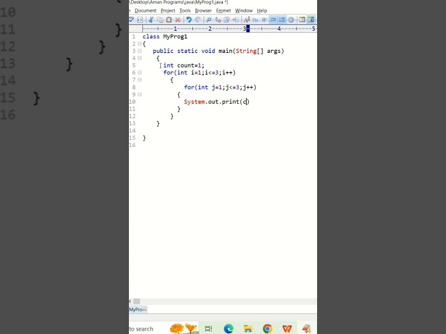 pattern part-2 || Java program || #shorts #java