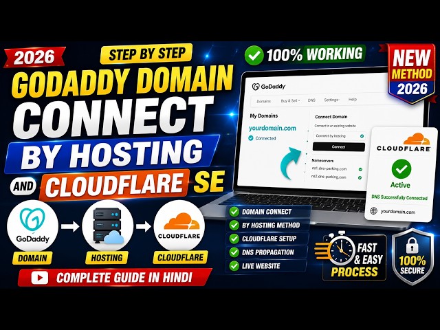 GoDaddy Domain Connect by Hosting & Cloudflare | Complete Setup Guide 2026 | Domain Point to Hosting