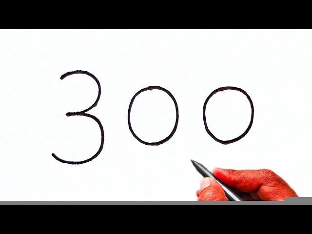 How to Draw a Monkey Using Number 300 🐒 | Creative Drawing Trick