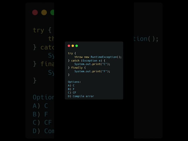 ‎Java finally Block ALWAYS Runs ⚠️