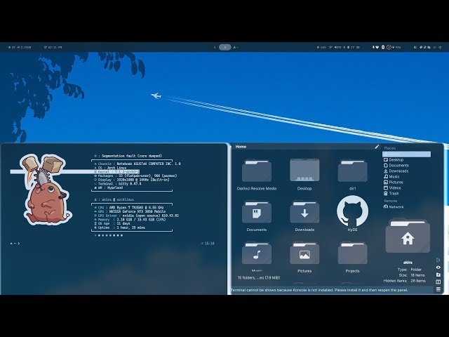 HyDE Linux Rice | Blue Sky ☁️ | Minimal Blue Desktop