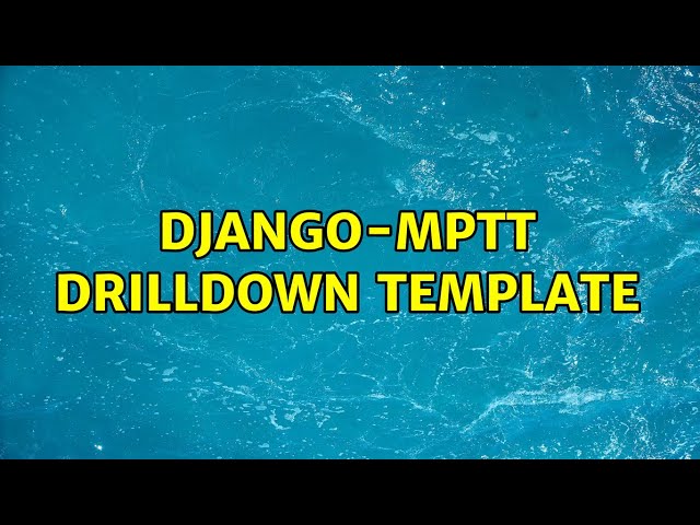 django-MPTT drilldown template