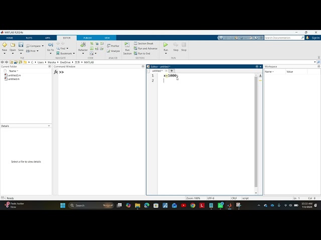 Matlab while loop