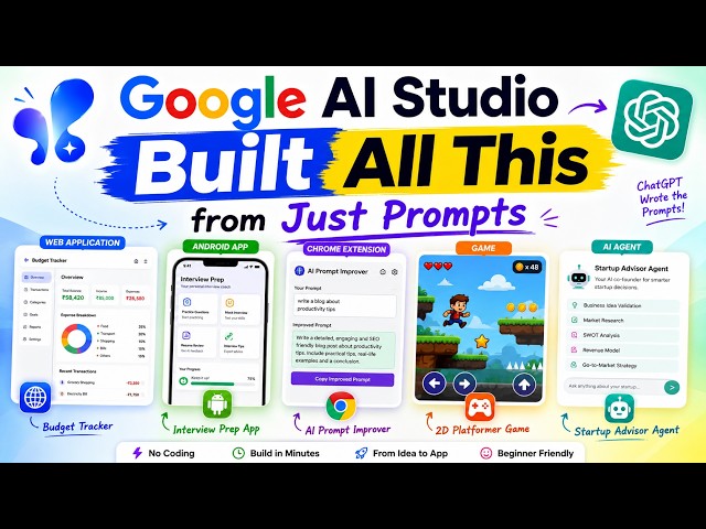 Google AI Studio built each of these Apps in just less than 10 minutes with simple ChatGPT Prompts