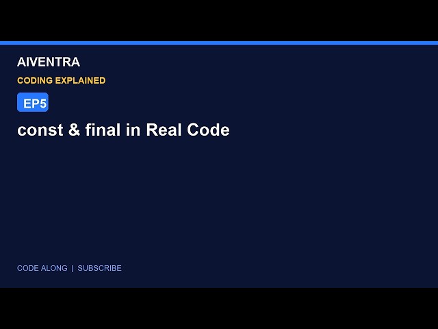 const vs final in REAL Flutter Code (Performance Tips)