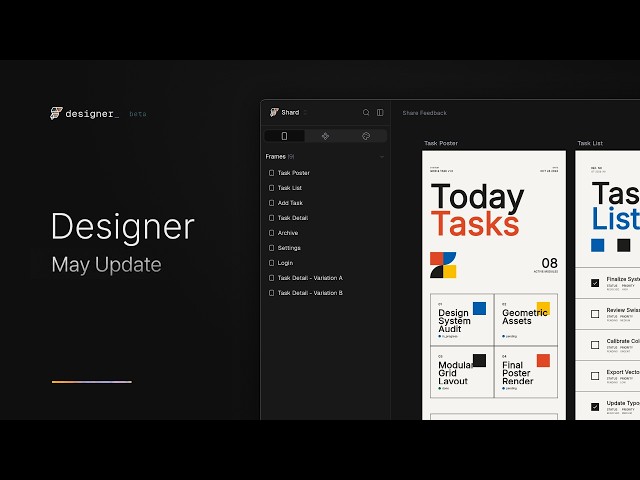 Designer May Update: 10 New Features Now Live
