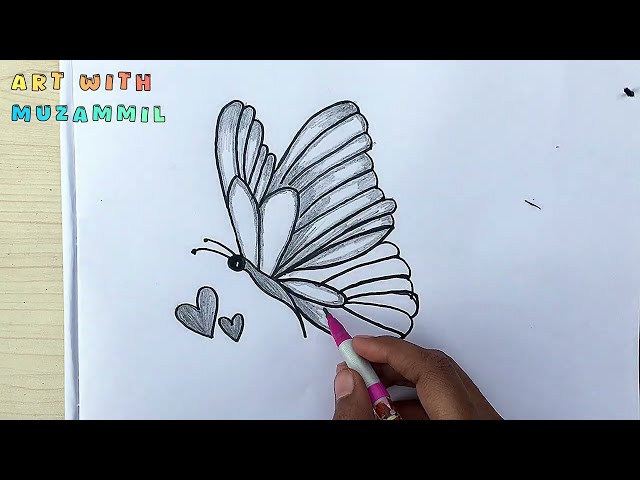 How to Draw a Butterfly Easy 🦋 | Simple Pencil Drawing Tutorial