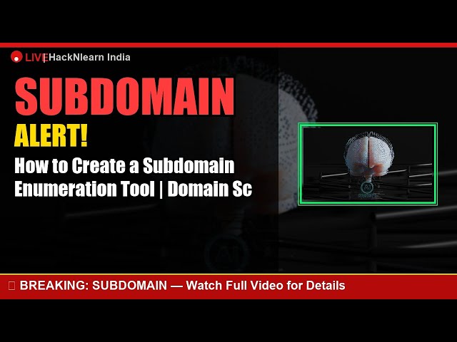 How to Create a Subdomain Enumeration Tool 📶 | Domain Scan Tool Guide in Hindi 🛡️