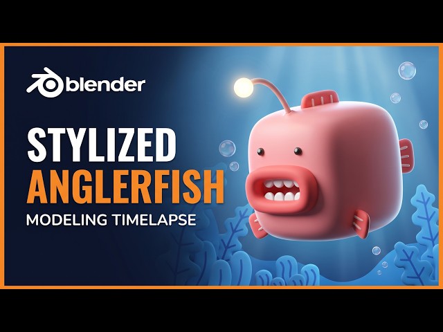 Blender for Beginners: Easy Stylized Anglerfish Modeling (Timelapse)