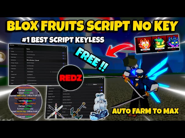 New Blox Fruits Script No Key - "Redz Hub" Auto Farm, Fruit Sniper, Auto Raid, Mastery & Many More