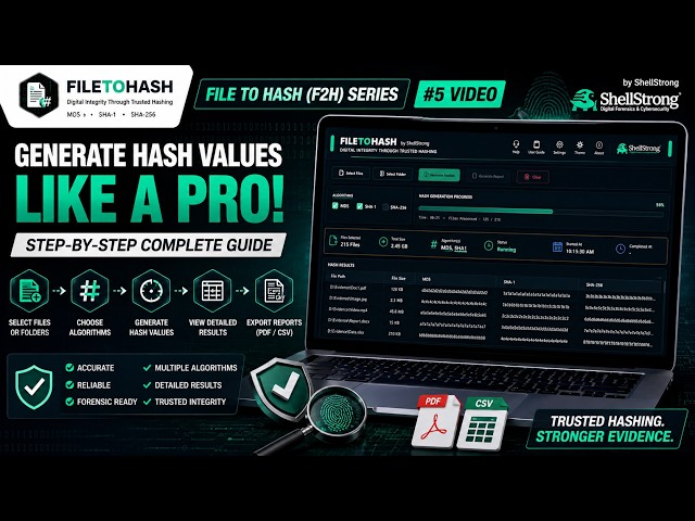 #5 How to Generate Hash Value Using File To Hash (F2H) | MD5, SHA-1 & SHA-256 | #cybersecurity