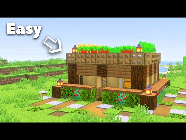 Cómo hacer una casa simple de roble y abeto en Minecraft 