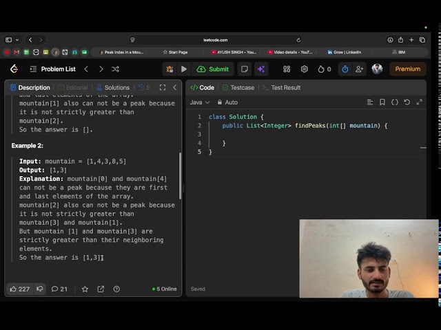 Day 27 ||  Find Peak Element in Mountain array|| leetCode 852 ||  DSA live with me || binary search
