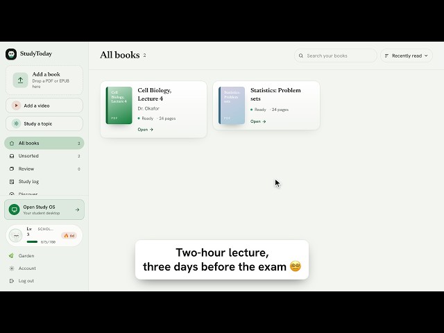 Turn a 2-hour lecture into study notes (StudyToday tutorial)