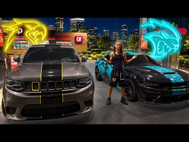 Traction battle Hellcat vs Trackhawk Downtown Atlanta 