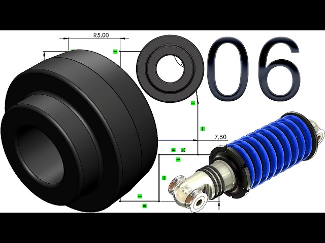 6-Project 56| Shock Absorber |SolidWorks Tutorial: Shock Absorber Bushing (Tire Rubber)