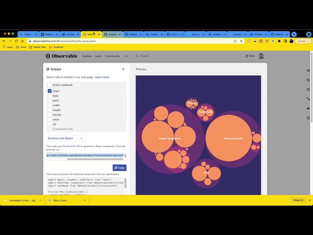 Embedding an Observable D3.js Notebook in Create React App Application
