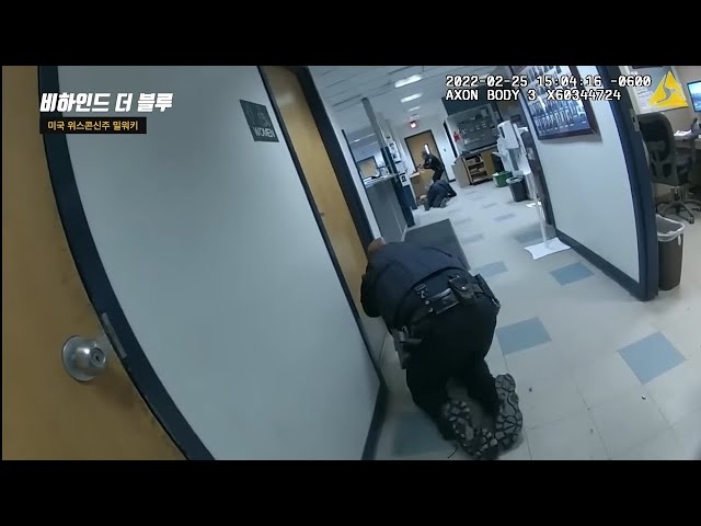 Police engage in a shootout with armed men inside a police station