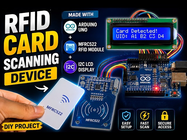 🚀 Arduino RFID Card Scanning Device using MFRC522 + I2C LCD!