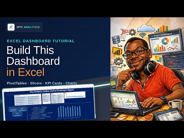 Build a Dynamic Excel Dashboard from Scratch | Online Course Enrollment Analytics