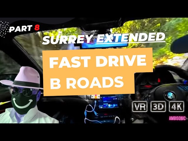B Roads Drive thought England, Surrey, VR 3D onboard 8