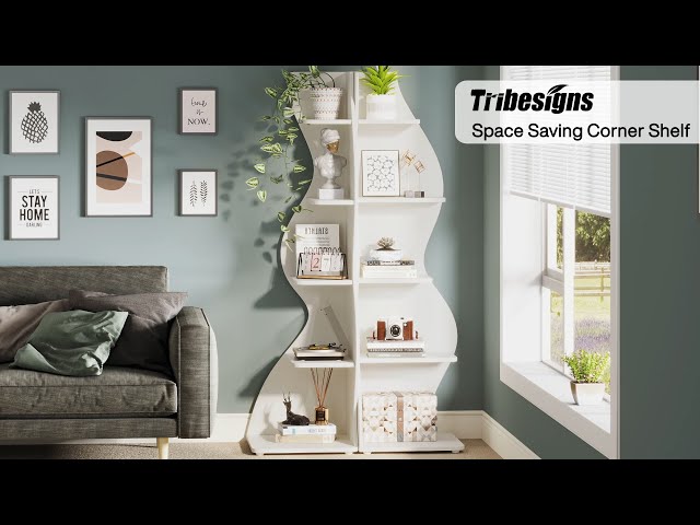 📚 Tribesigns 5-Tier Wave Corner Shelf - J0276