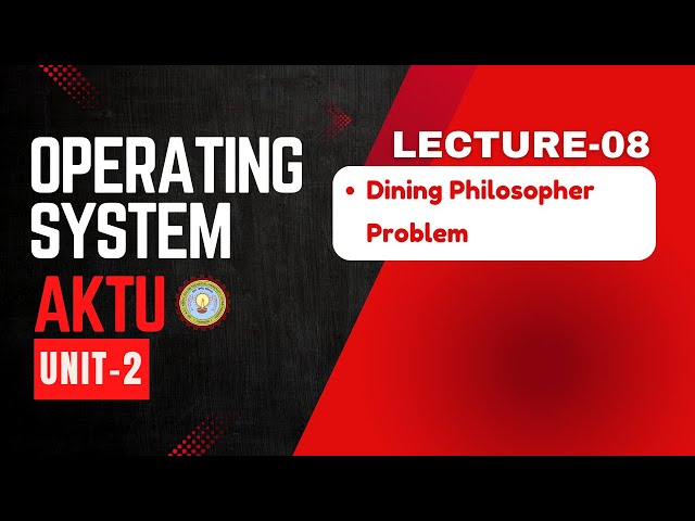 Lecture 08 | Dining Philosopher Problem | Operating System Unit-2 | Aktu Operating System