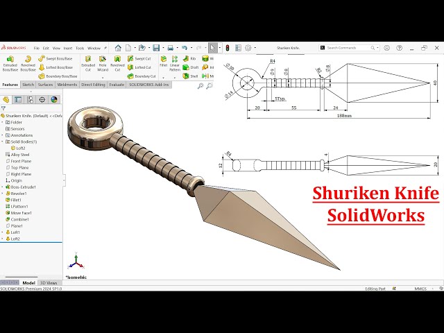 Shuriken knife Modeling in SolidWorks