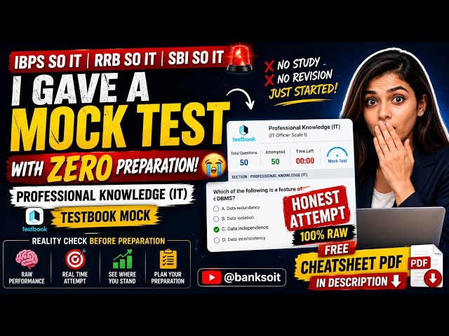 I Gave an IBPS SO IT Mock With ZERO Preparation 😭 | Professional Knowledge Test | #ibpssoit