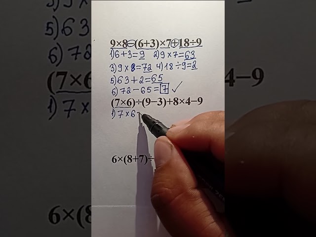 Order of Operations | Step by Step Math Lesson #maths #basicproblems #mathematica #mathematics 