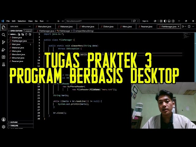 Tugas Praktik 3 Pemrograman Berbasis Objek | Studi Kasus Manajemen Restoran Java