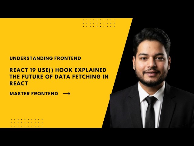 React 19 use() Hook Explained 🚀 | The Future of Data Fetching in React