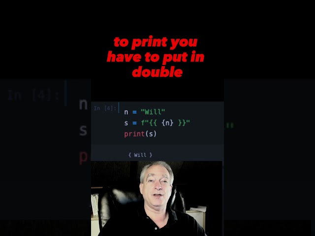 Printing { and } when using Python f-strings #python #shorts