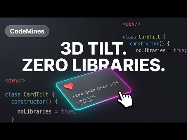 Stop making boring cards. Build this Pro 3D Parallax Card! | Vanilla JS & CSS Hover Effect