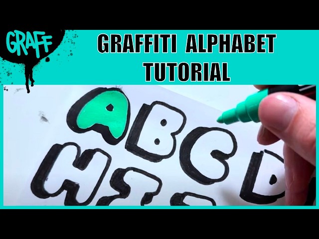 How to draw Bubble Letters GRAFFITI ABC
