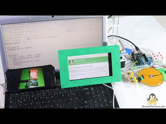 Introduction of my mail2code project with a Raspberry Pi and an Arduino UNO