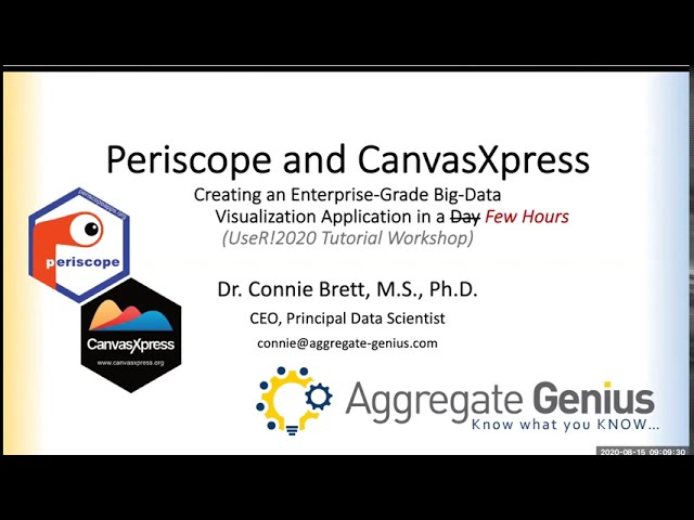 useR! 2020: Periscope and CanvasXpress – Creating an application in a day (C. Brett), tutorial
