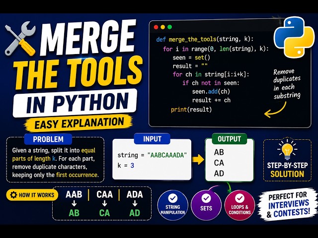 Learn Merge the Tools Problem in Python