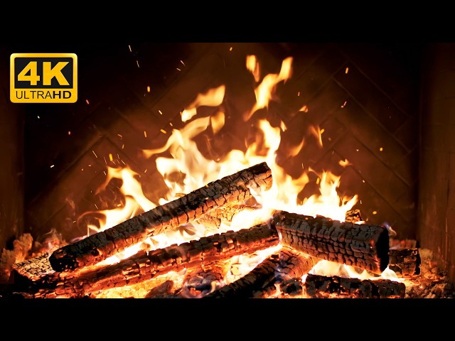 🔥 Fireplace Glow Nights with Smoldering Logs and Faint Wood Crackling for Holiday Serenity Routine