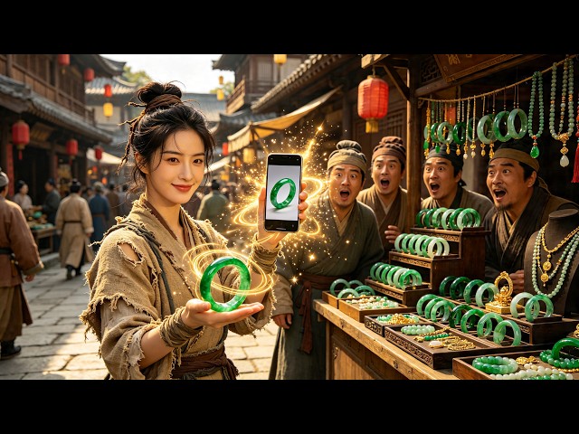 Ancient time‑travel: phone copies anything via photos, unlimited power. Beggar girl gets rich