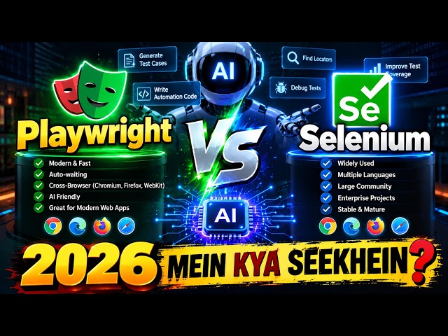 Day 2 | Playwright vs Selenium 🤖 What to Learn in 2026? | Hindi