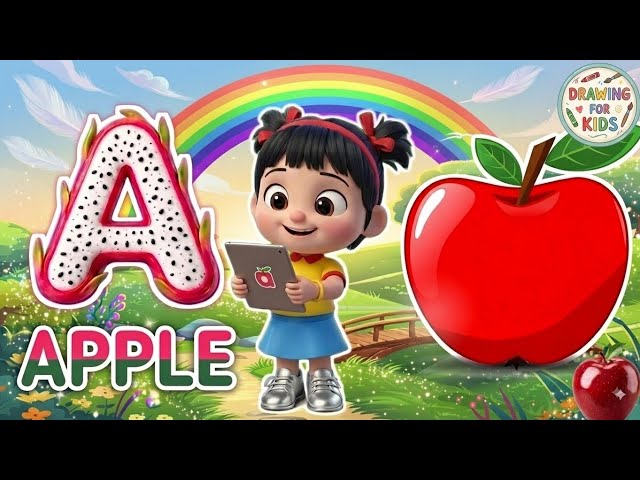 Phonics Song 2 with TWO Words in 3D – A for Apple 🍎 – ABC Alphabet Song with Sounds for Kids