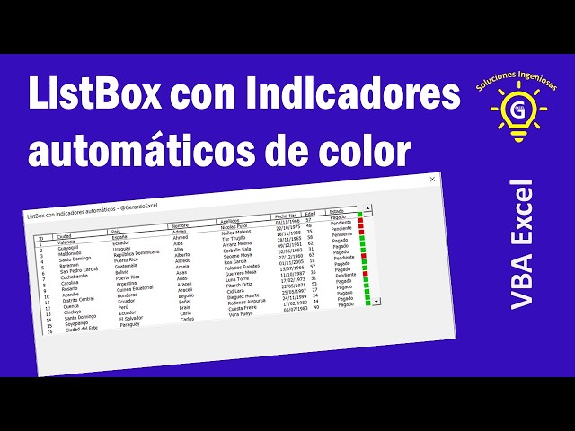 Color indicators in ListBox - VBA Excel UserForms