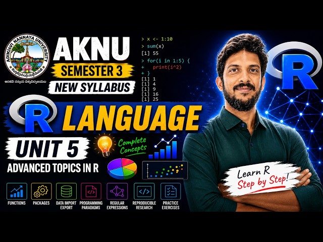 R Programming Unit 5 (Part 2) | AKNU Semester 3 | Complete Explanation | Exam-Oriented Preparation
