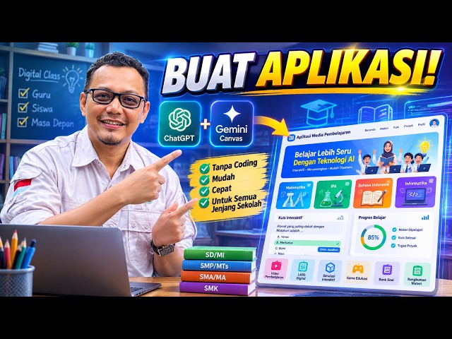 TRIK GURU: Buat Aplikasi Media Pembelajaran dengan ChatGPT + Gemini Canvas!