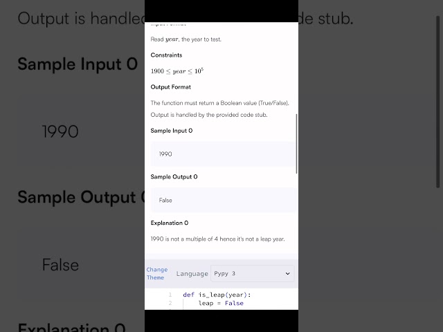 HackerRank Leap Year Explained in 2 Minutes (Python)