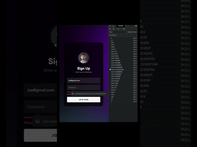 Sign up form with validation 🔥 | html css js | subscribe for more💯 #html #css #js